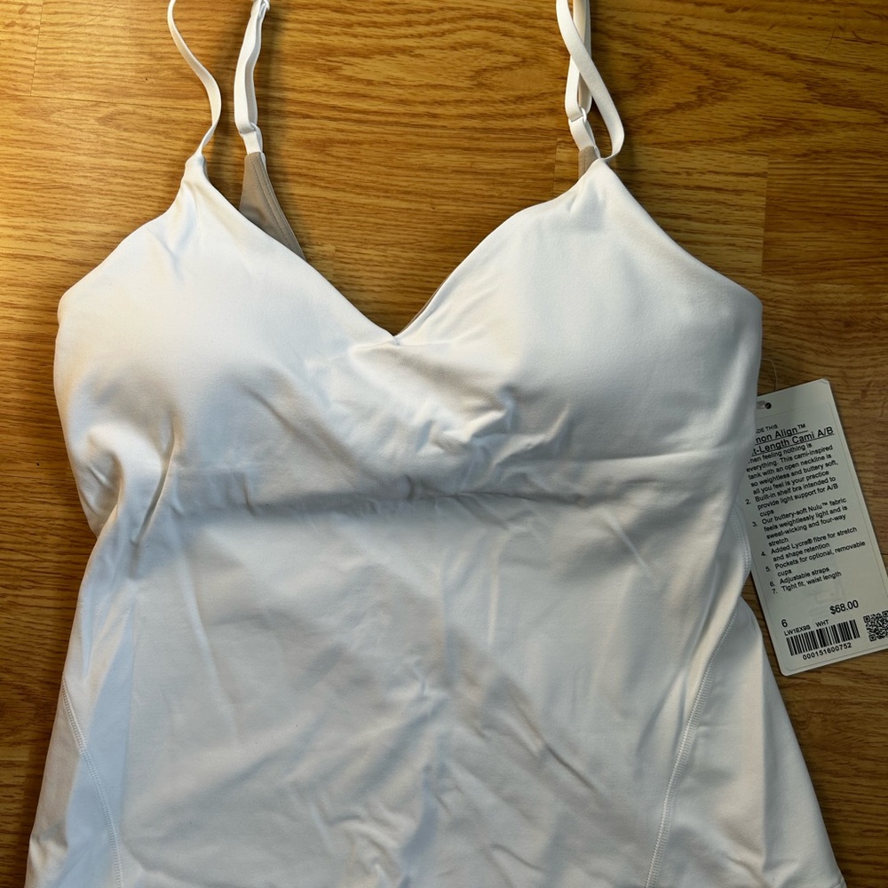 Lululemon Athletica White Waist-Length Cami